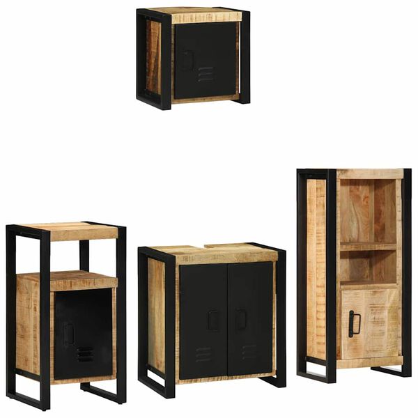 vidaXL Set di mobili per il bagno 4 pcs Legno di mango massello