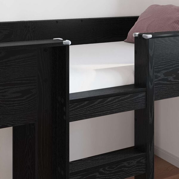 vidaXL Letto a Castello per Bambini Rovere Nero 100 x 200 cm