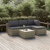 vidaXL Set Divani da Giardino 5 pz con Cuscini in Polyrattan Grigio