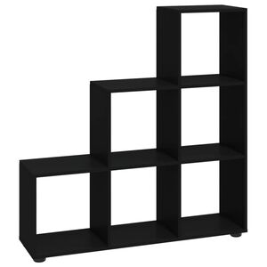 vidaXL Libreria a Scala Nera 107 cm in Legno Multistrato