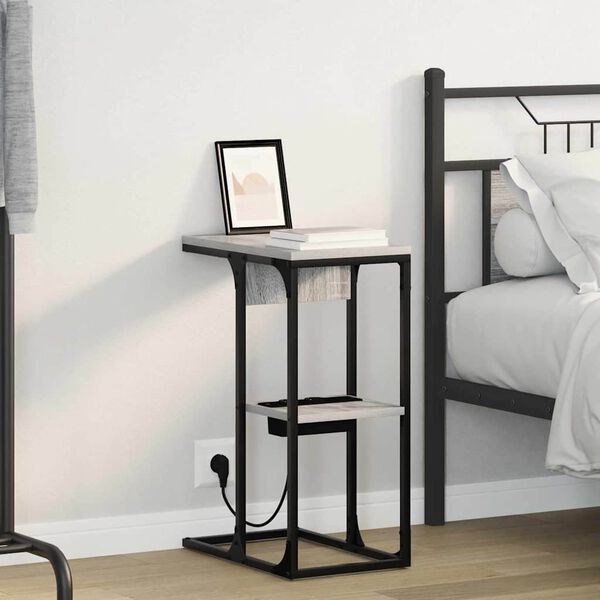 vidaXL Armadio da Notte Grigio Sonoma 41,5 x 26 x 60,5 cm