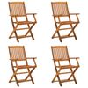 vidaXL Sedie da Giardino Pieghevoli 4 pz in Legno Massello d'Acacia