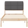 vidaXL Letto con Testiera Rivestita Grigio scuro 90 x 200 cm