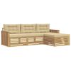 vidaXL Set di divani da esterno 4 pz Bianco e Beige