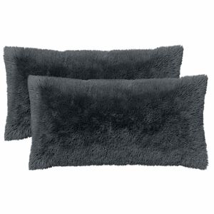 vidaXL Cuscino con cuscino HEERLEN 2 pz Antracite Fleece PV