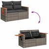 vidaXL Set Divano da Giardino con cuscino 13 pcs Grigio polyrattan