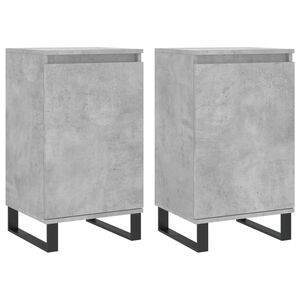 vidaXL Credenze 2 pz Grigio Cemento 40x35x70 cm in Legno Multistrato