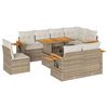vidaXL Set Divano da Giardino 9 pz con Cuscini Beige Polyrattan Acacia