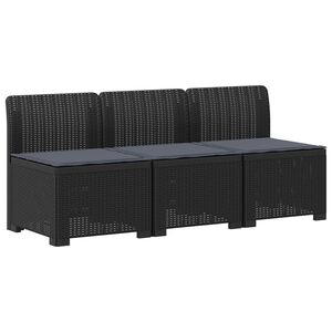 vidaXL Divano da giardino 3 posti con cuscini in look rattan 3 posto