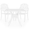 vidaXL Set da Bistrot 3 pz in Alluminio Pressofuso Bianco