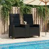 vidaXL Panchina reclinabile con tavolo Nero 126 x 65 x 112 cm