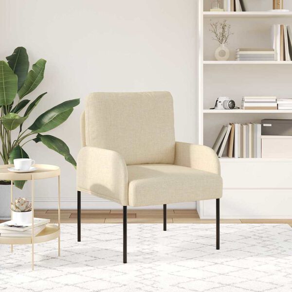 vidaXL Divani con cuscino 55cm Crema Legno compensato