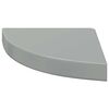 vidaXL Scaffali Angolari a Parete 2 pz Grigio Lucido 25x25x3,8 cm MDF