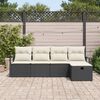 vidaXL Set Divano da Giardino con cuscino 5 pcs Nero Poly Rattan