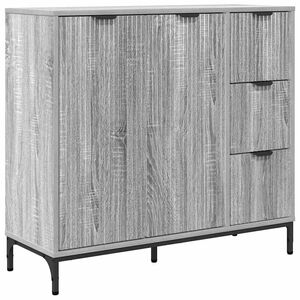 vidaXL Credenza Grigio Sonoma 89,5 x 33 x 82 cm Legno multistrato
