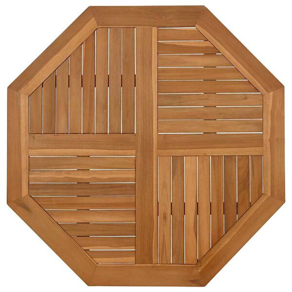 vidaXL Piano per Tavolo 90x90x2,5 cm Ottagonale Legno Massello di Teak