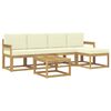 vidaXL Set di divani da esterno 6 pz Bianco e Crema