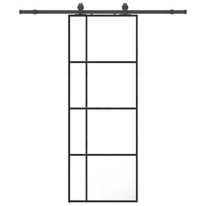 vidaXL Porta Scorrevole con Ferramenta Nera 76x205 cm in Vetro ESG