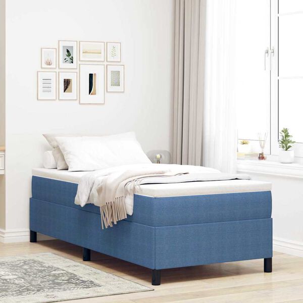 vidaXL Letto a molle Blu 100 x 200 cm Velluto