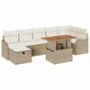vidaXL Set Divano da Giardino 8 pz Beige polyrattan