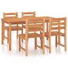 vidaXL Set da Pranzo per Giardino 5 pz in Legno Massello di Teak