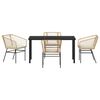 vidaXL Set da Pranzo per Giardino 5 pcs Marrone polyrattan