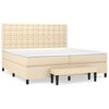 vidaXL Giroletto a Molle con Materasso Crema 200x200 cm in Tessuto