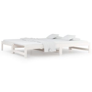 vidaXL Dormeuse Estraibile Bianca 2x(80x200) cm Legno Massello di Pino