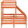 vidaXL Letto a Castello 80x200/140x200 cm Marrone Cera Massello Pino