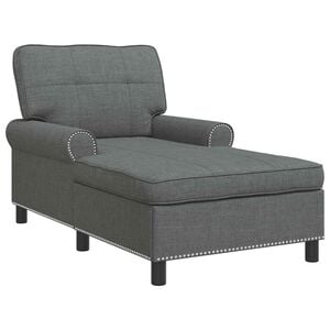 vidaXL Chaise Lounge con cuscino Grigio scuro 91 x 157 x 91 cm Tessuto