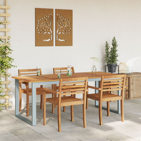 vidaXL Tavolo Giardino con Gambe a U 200x90x75cm Legno Massello Acacia
