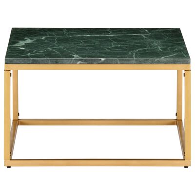 vidaXL Tavolino da Caffè Verde 60x60x35 cm Pietra Vera Testura Marmo