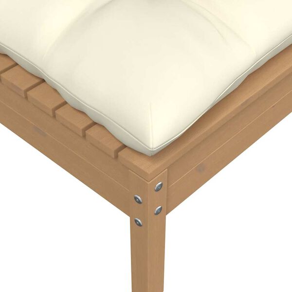 vidaXL Sgabello da Giardino Ambra con Cuscino Crema in Legno di Pino