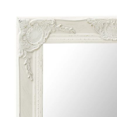 vidaXL Specchio da Parete Stile Barocco 50x60 cm Bianco