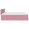 vidaXL Struttura Letto Pouf con Materasso Rosa 160x200 cm in Velluto