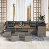 vidaXL Set Divano da Giardino 10 pcs Grigio polyrattan