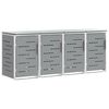 vidaXL Stoccaggio contenitore a ruote for 4 Bins 240L Acciaio Inox