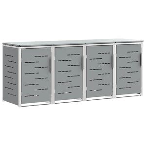 vidaXL Stoccaggio contenitore a ruote for 4 Bins 240L Acciaio Inox