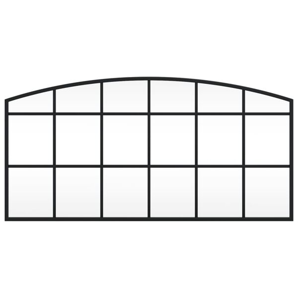 vidaXL Specchio da Parete Nero 80x40 cm Arco in Ferro