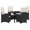 vidaXL Set da Pranzo per Giardino 5 pz Nero polyrattan