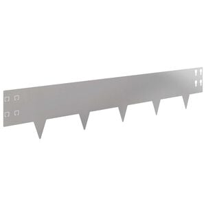 vidaXL Bordura per Prato 30 pcs 100 x 20 cm Acciaio Argento