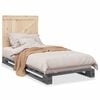 vidaXL Giroletto con Testiera Grigio 90x200 cm Legno Massello di Pino