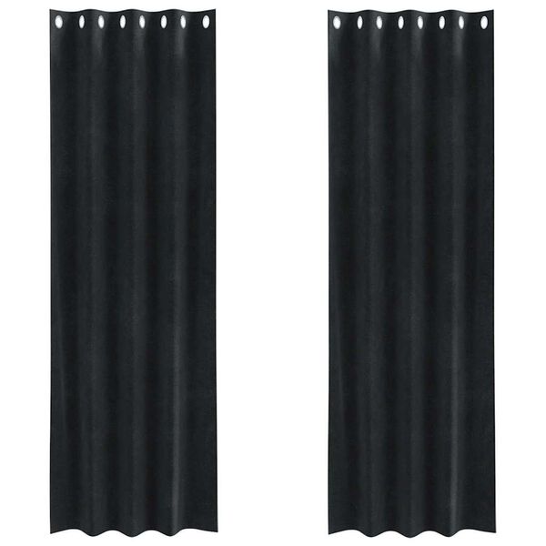vidaXL Tende oscuranti 2 pcs Nero 140 x 245 cm Velluto