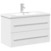 vidaXL Mobile da Bagno con Lavabo Integrato Bianco Lucido