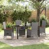 vidaXL Set da Pranzo per Giardino con cuscino 5 pcs Grigio polyrattan