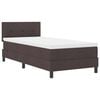 vidaXL Letto a molle con strisce LED Marrone Scuro 90 x 190 cm Tessuto