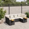 vidaXL Set Divano da Giardino 6 pz con Cuscini Nero in Polyrattan