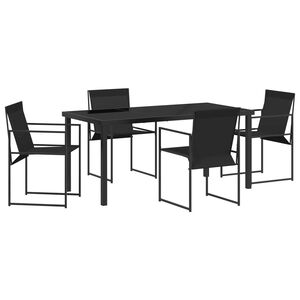 vidaXL Set da Pranzo per Giardino 5 pcs Nero