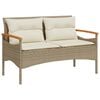 vidaXL Panchina da Giardino con Cuscini 116x62,5x74cm Beige Polyrattan