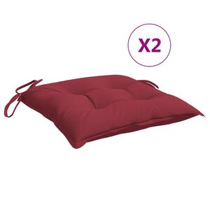 vidaXL Cuscini per Pallet 2 pz Rosso Vino 50x50x7 cm Tessuto Oxford